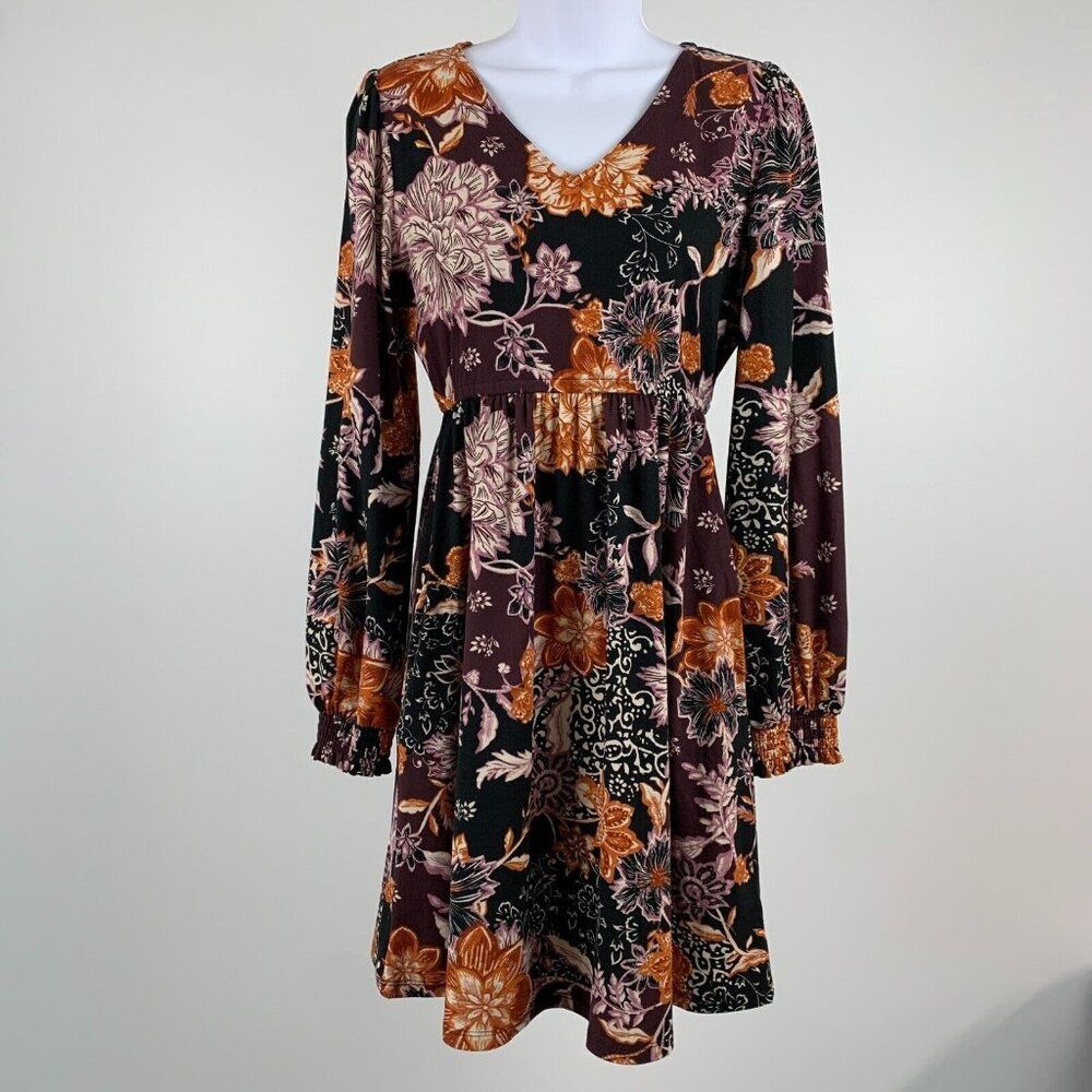 Maurices 24/7 Fit & Flare Dress sz XS Floral Print Pockets Short New NWT
